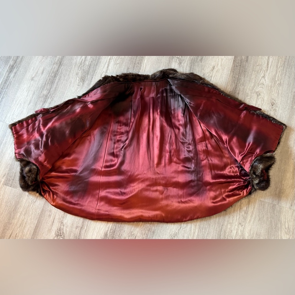VINTAGE Dark Brown Mink Fur Coat FROM The 1950's - DAMAGED For Repurpose/Repair - Picture 8 of 15